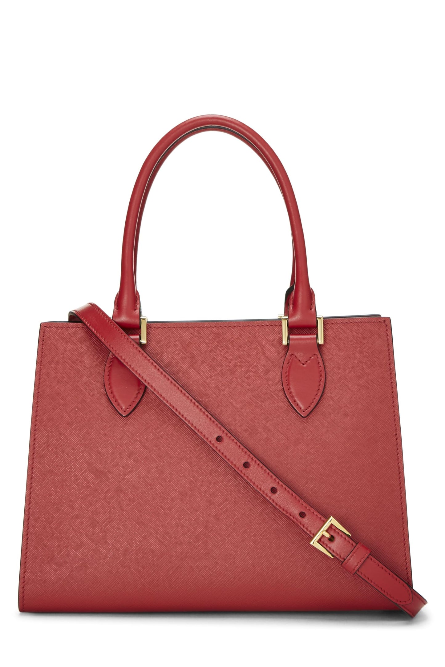 Prada Monochrome Bag Leather Saffiano Red Travel Bag Bag Small Red