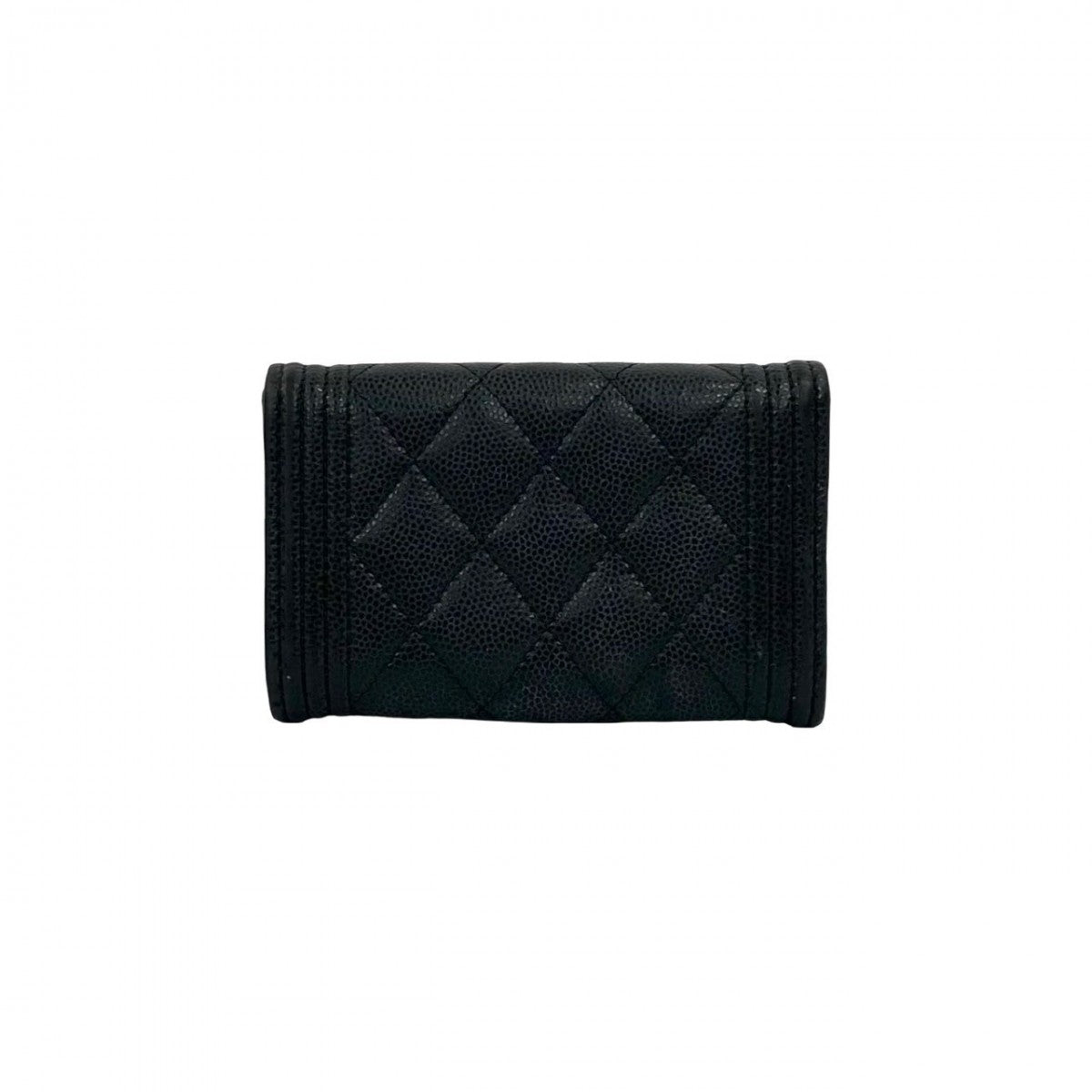 Chanel Card Matt caviar skin COCO Mark Black Wallet Case
