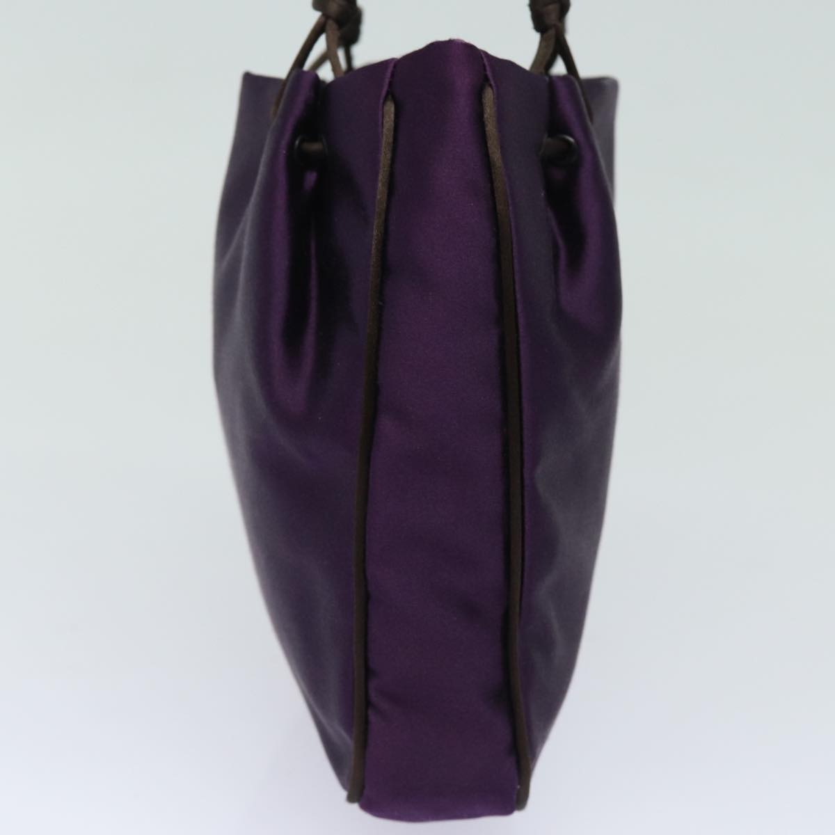 Prada Hand Bag Auth Satin Purple Travel Bag