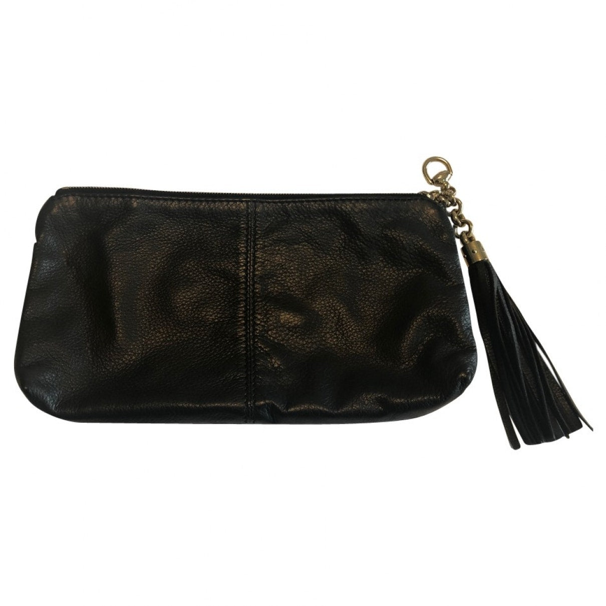 Gucci black leather clutch bag