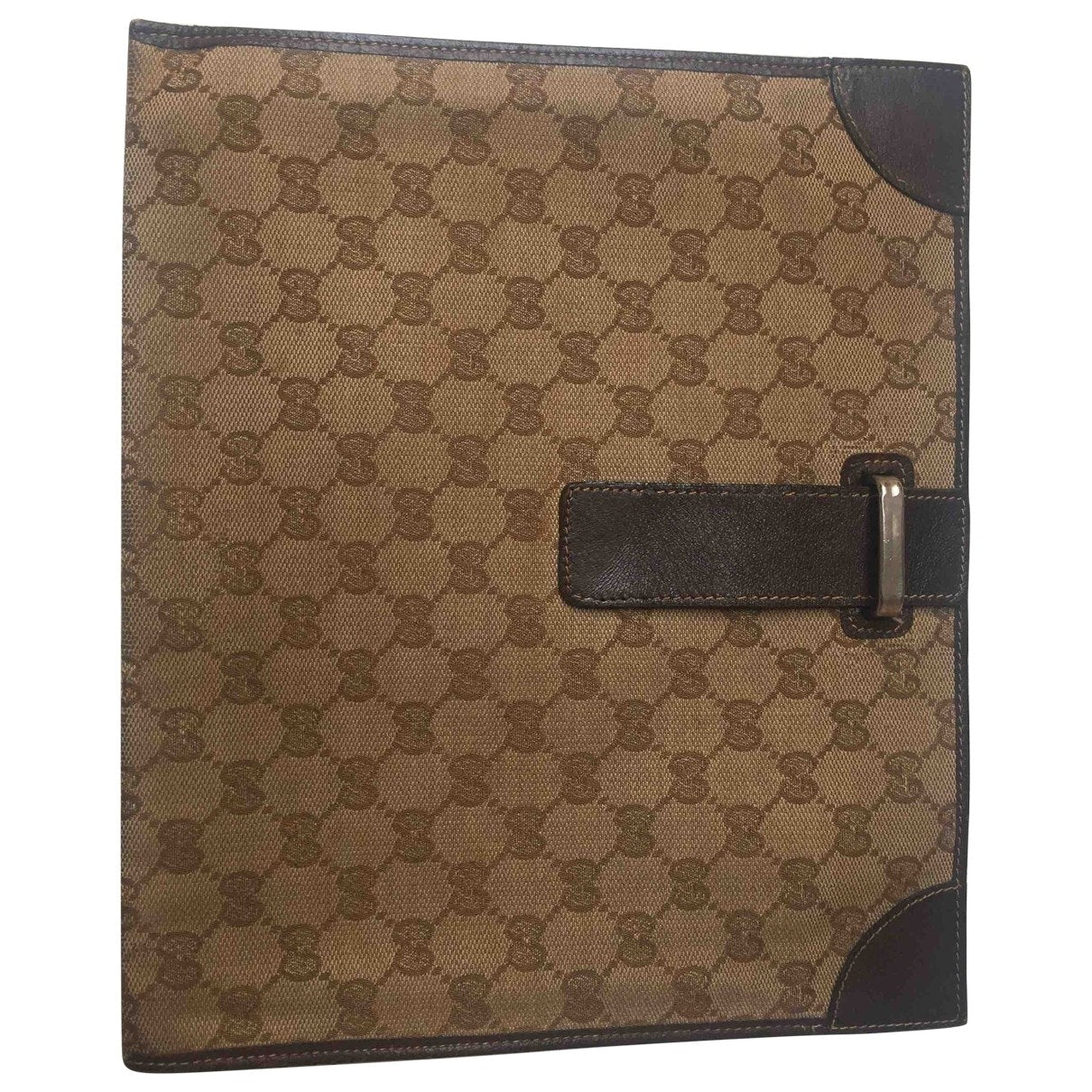 Gucci ecru cotton clutch bag