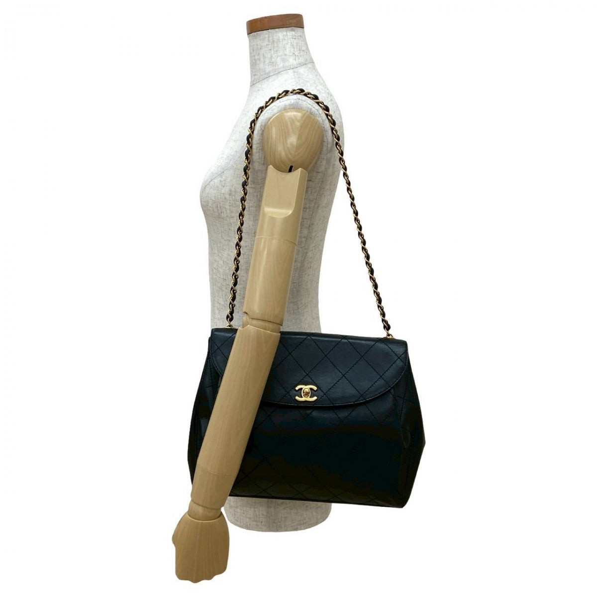 Chanel lambskin COCO Mark Bicolole Black Shoulder Bag