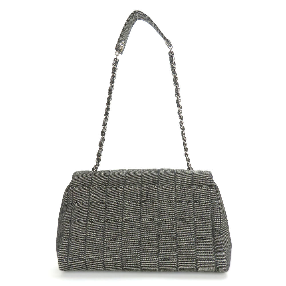 Chanel denim Navy Chocolate bar Shoulder Bag