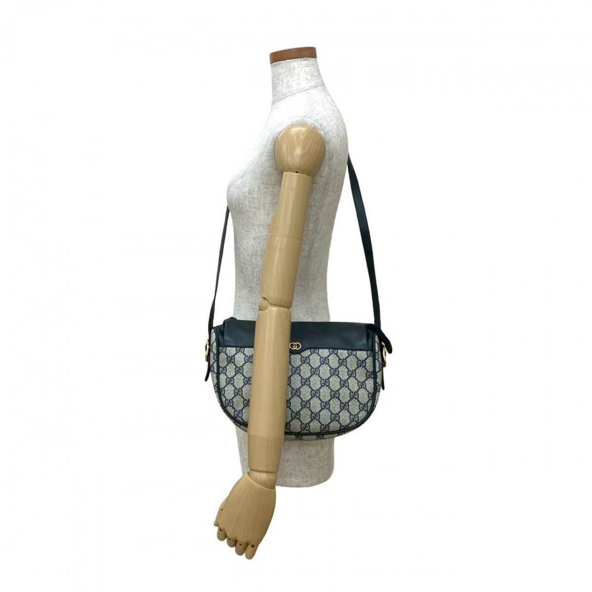 Gucci 824A824 Leather Navy Shoulder Bag
