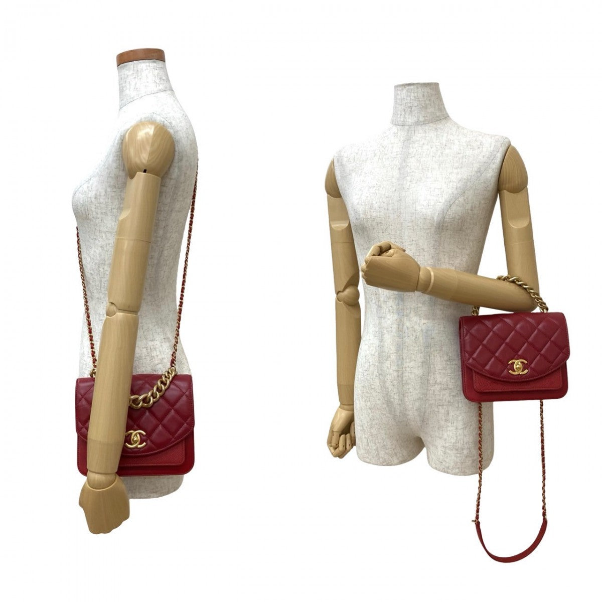Chanel Matt caviar skin Matrasse flap Red Small Shoulder Bag
