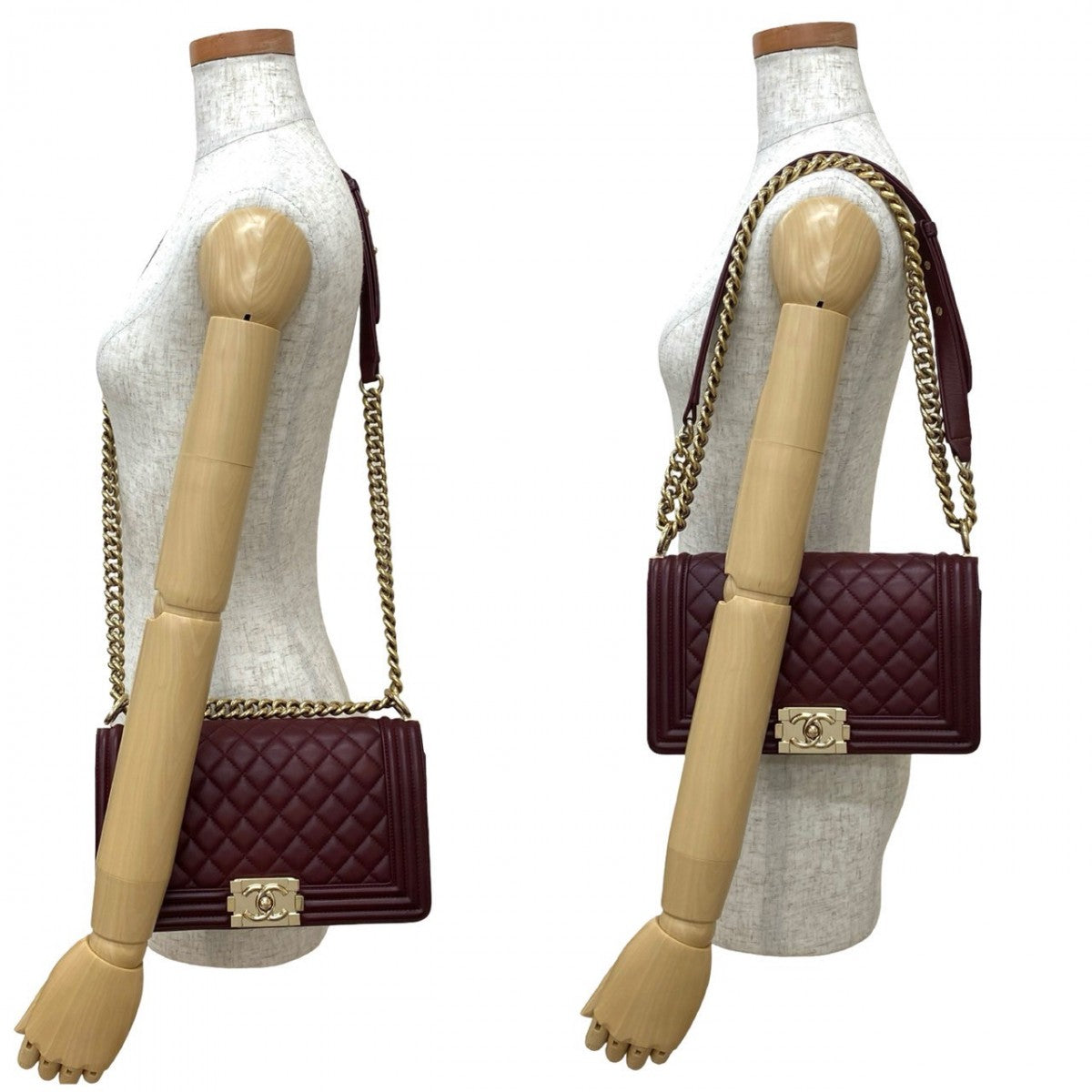Chanel lambskin wine- Matrasse Boy Red Shoulder Bag