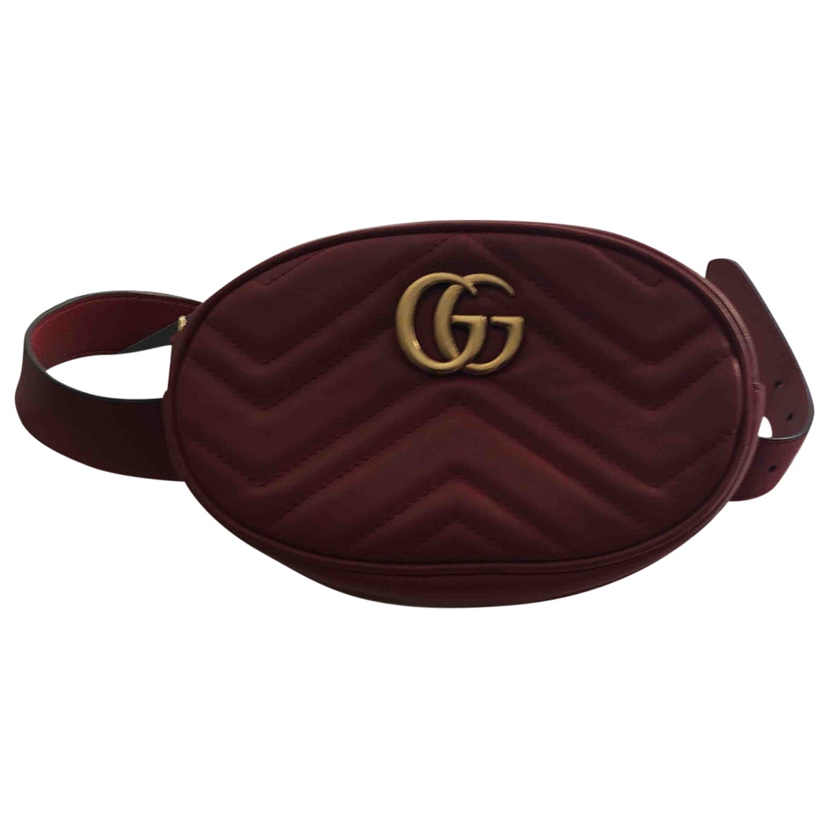 Gucci marmont red leather clutch bag