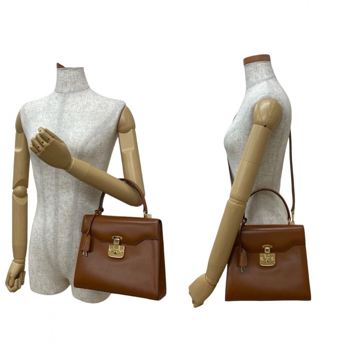 Gucci 828B828 Leather Brown Shoulder Bag