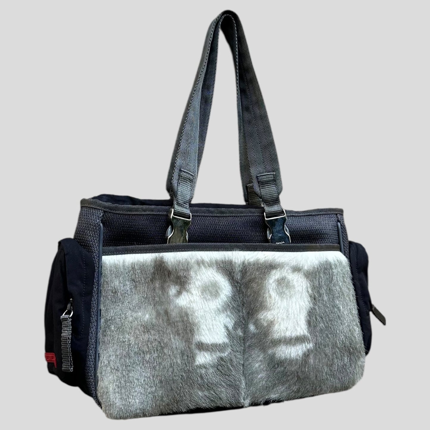 Prada Handbag Sport Eskimo Goat Fur Technical