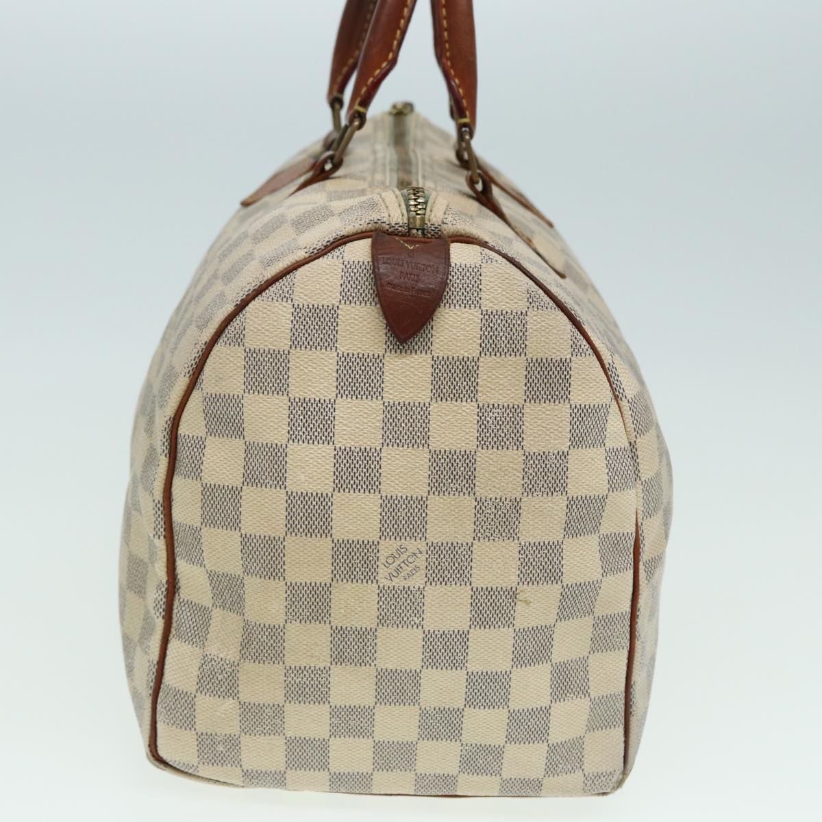 LOUIS VUITTON Damier Azur Speedy 35 Hand Bag N41535 LV Auth 83075