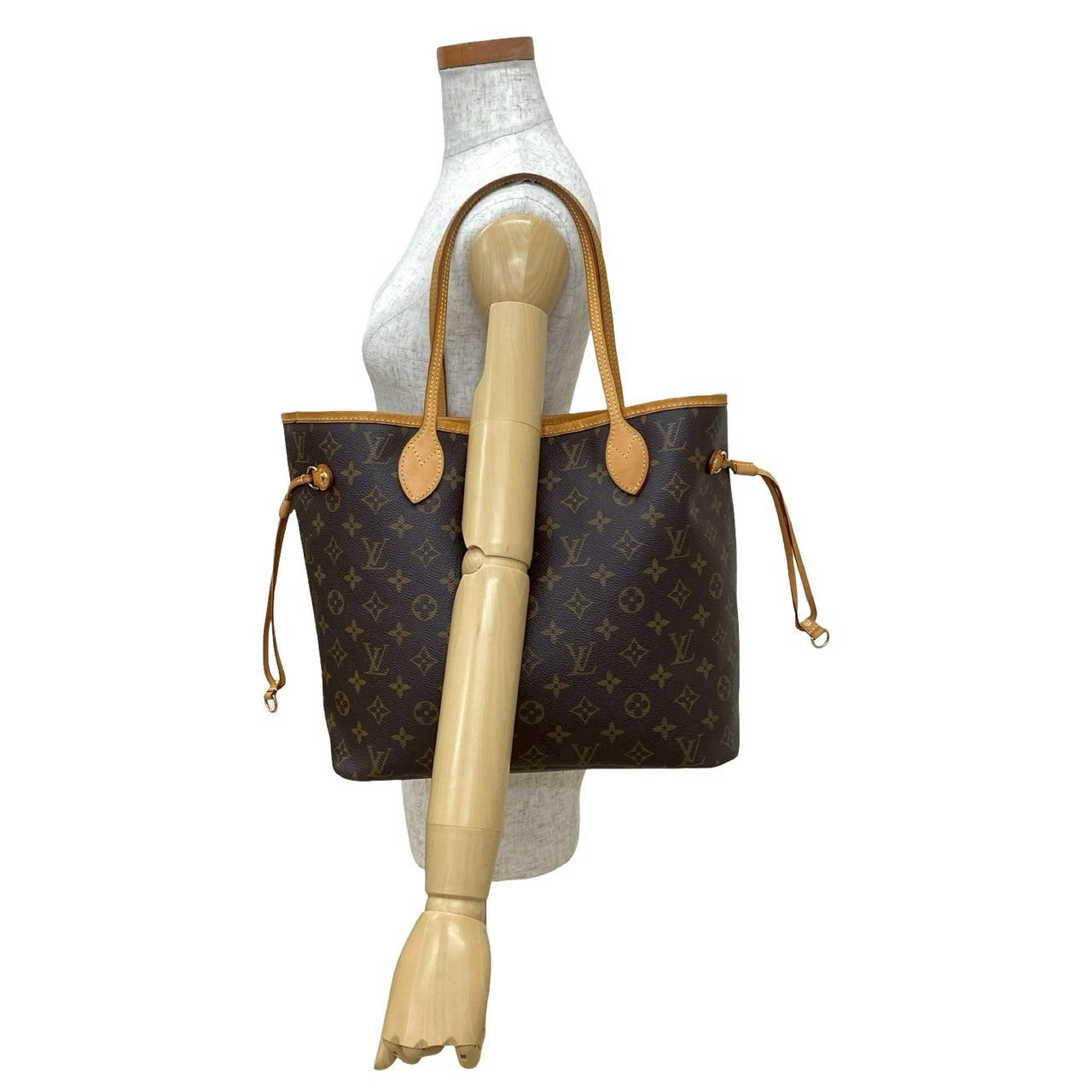 Louis Vuitton Neverfull MM Monogram Leather Brown Tote Bag