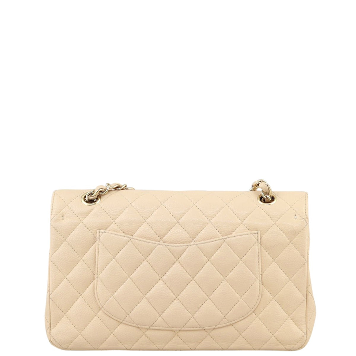 Chanel Classic Double 13 Series Handbag Beige Medium Medium 190221