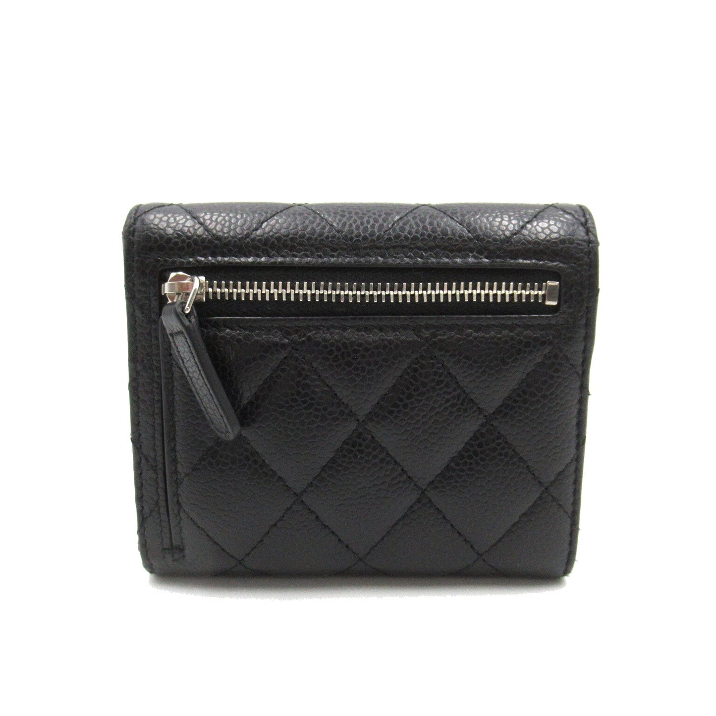 CHANEL Small Flap Wallet Three Fold Wallet Wallet Cabia S (Greenhead) Black AP0231