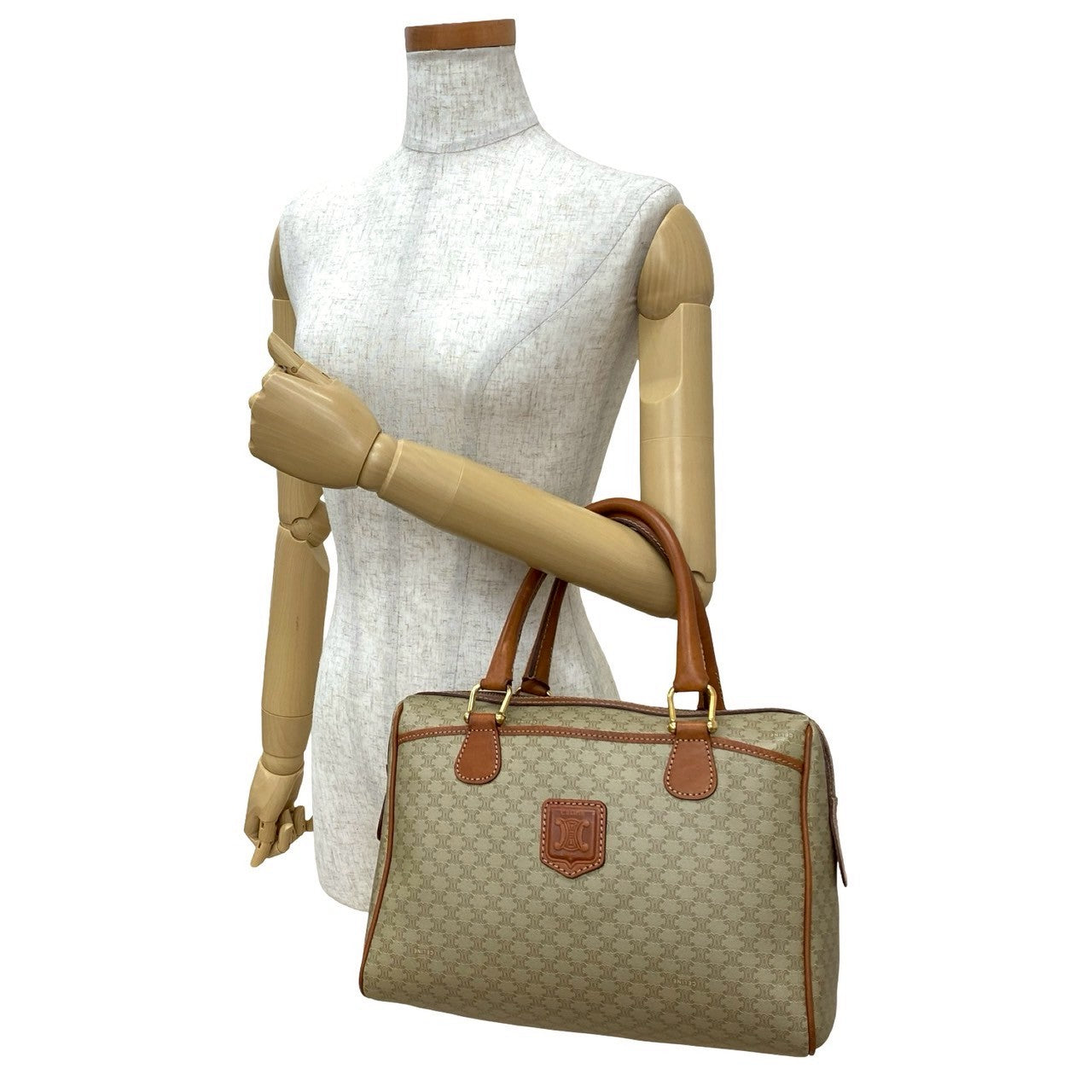 Handbag Leather Beige Travel Bag