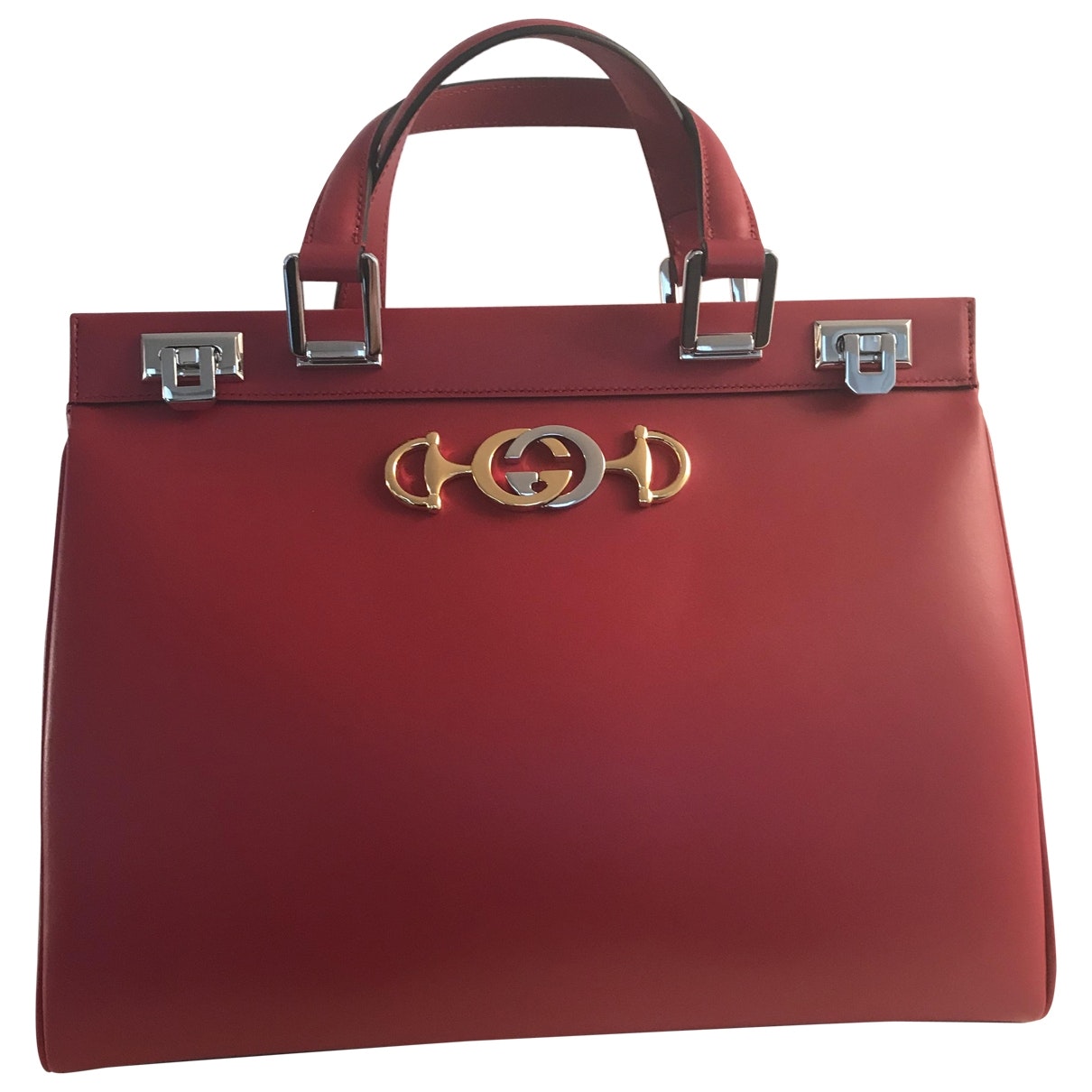 Gucci zumi red leather handbag