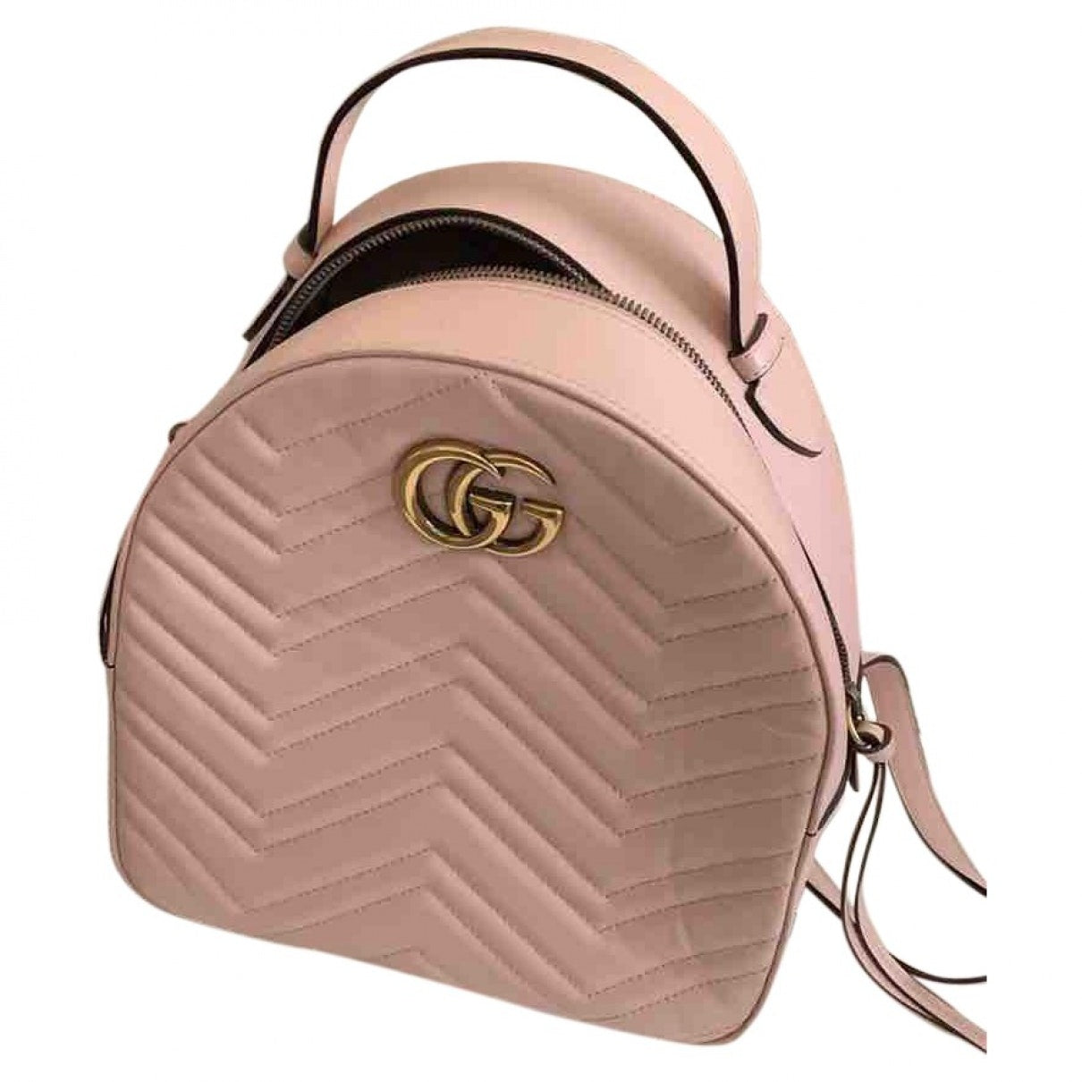 Gucci marmont pink leather backpacks
