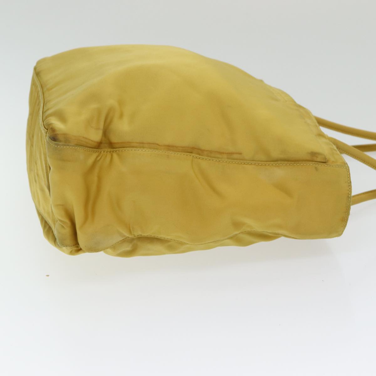 Prada Tote Bag Auth Nylon Silver Yellow