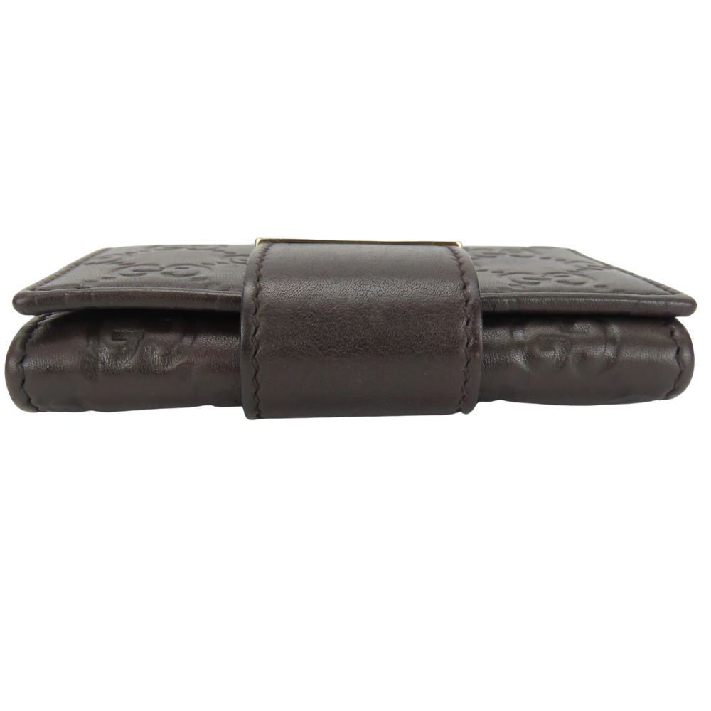 Gucci Sima Dark Leather Brown Wallet Case