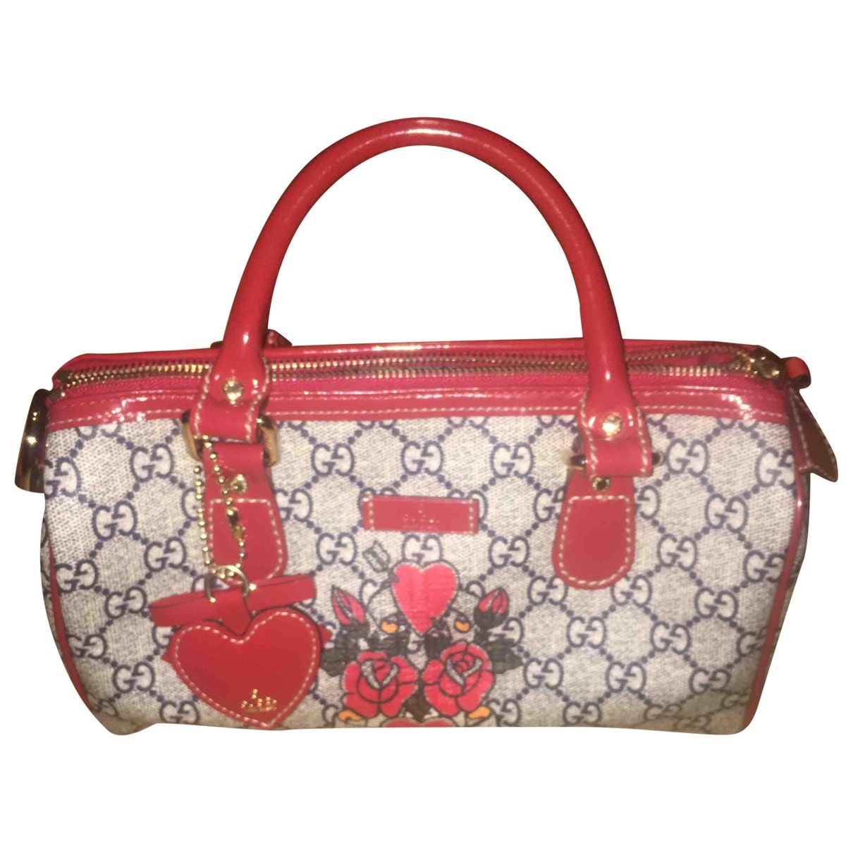 Gucci boston beige cloth handbag