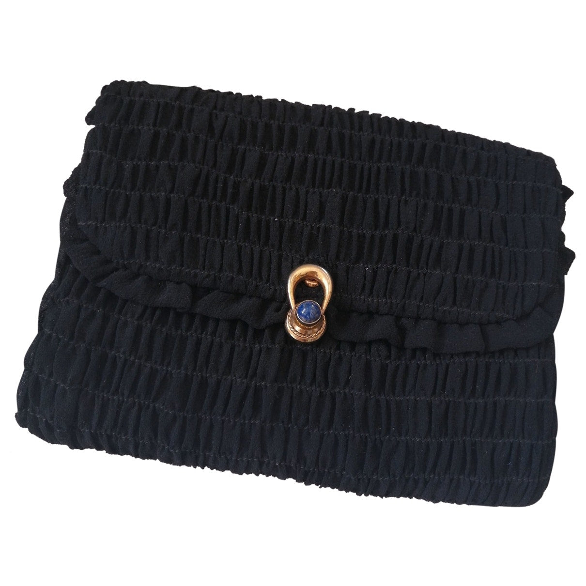 Gucci black cotton clutch bag