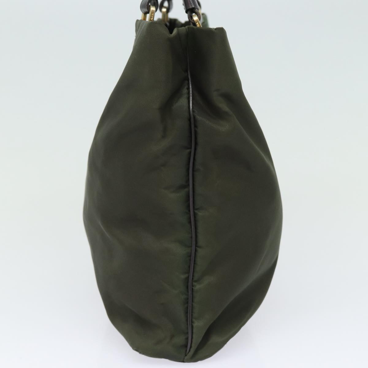 Prada Shoulder Bag Khaki Auth Nylon Gold Gold Auth 85712