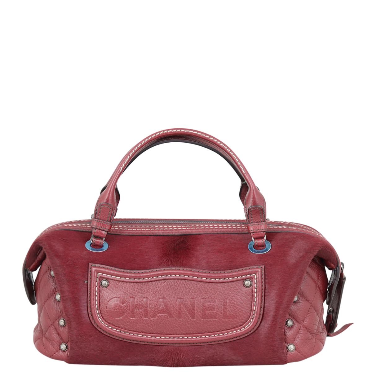 Chanel Pony Hair and Paris-Dallas Bowling Fringe Bag Leather Red Jewelry Bag 160222