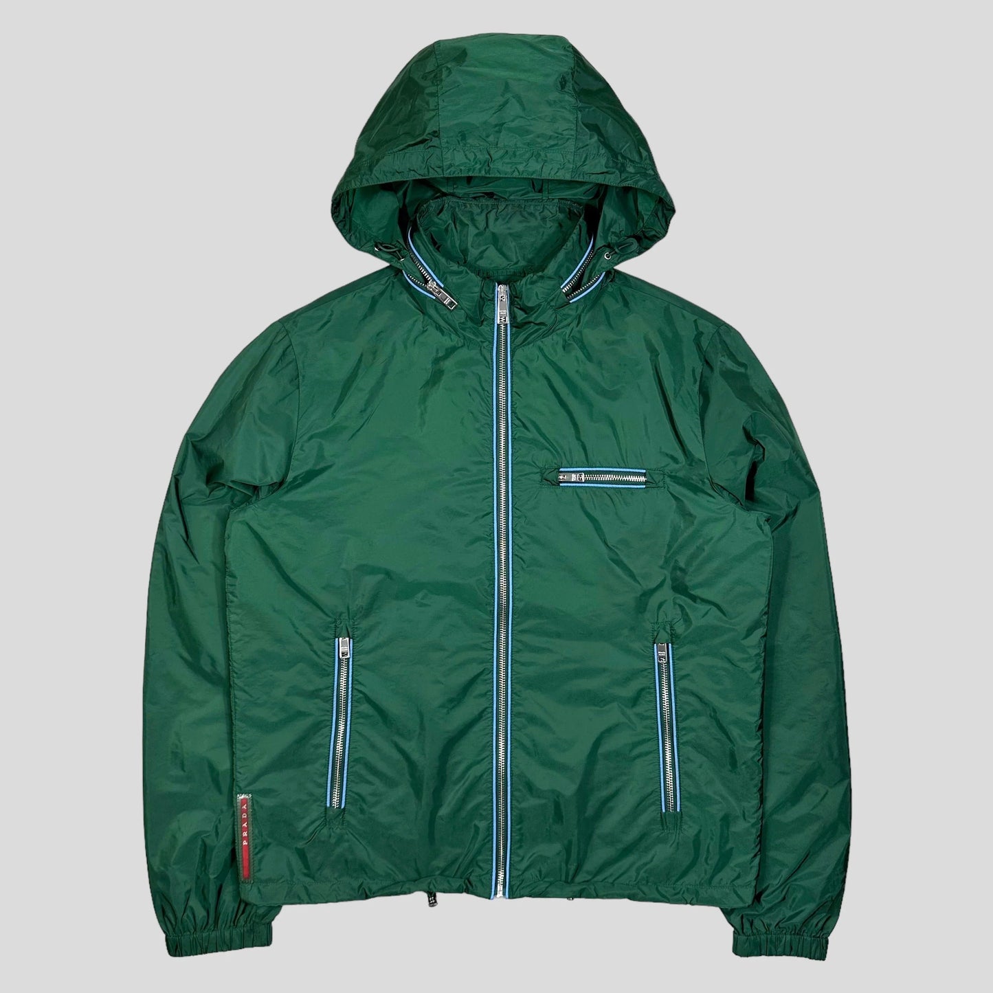 Prada Handbag Milano Emerald Contrast Windbreaker Nylon Zip
