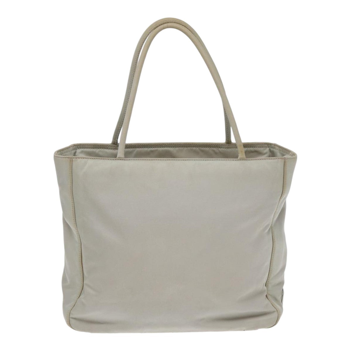 Prada Hand Bag Auth Nylon Silver Gray Travel Bag Silver Auth 86449