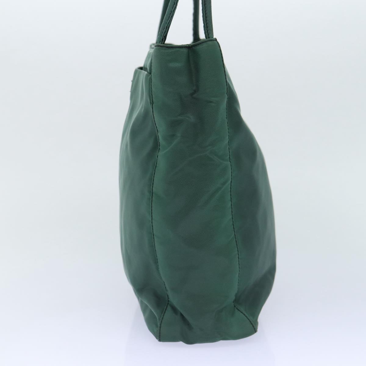 Prada Tote Bag Auth Nylon Green Silver