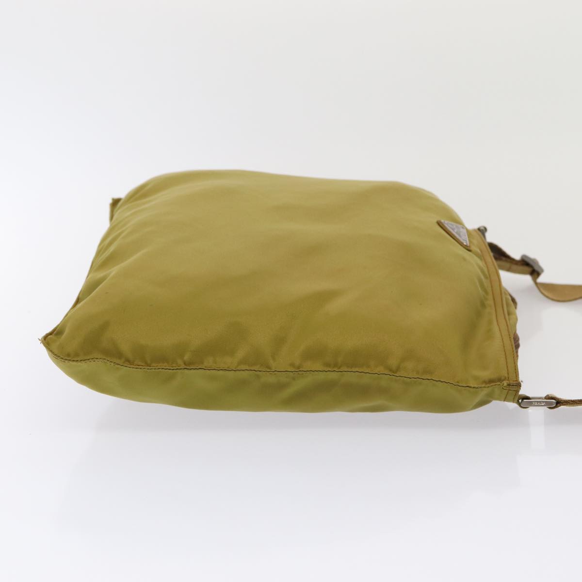 Prada Shoulder Bag Khaki Auth Nylon Silver Silver Auth 86872