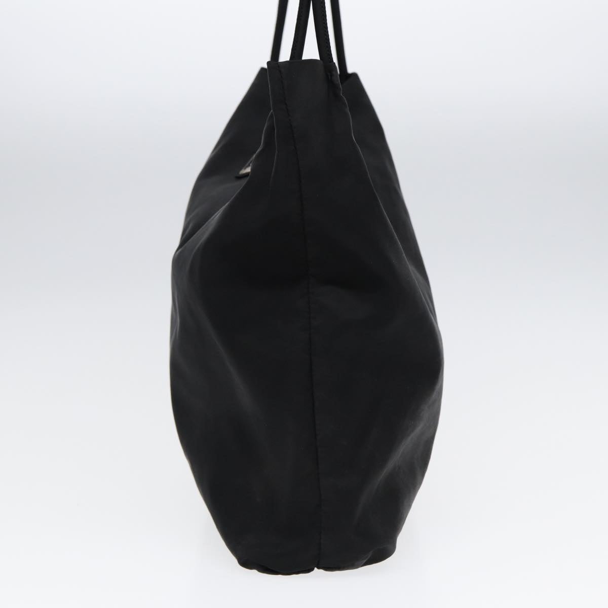 Prada Tote Bag Auth Nylon Black Silver Silver Auth 86886