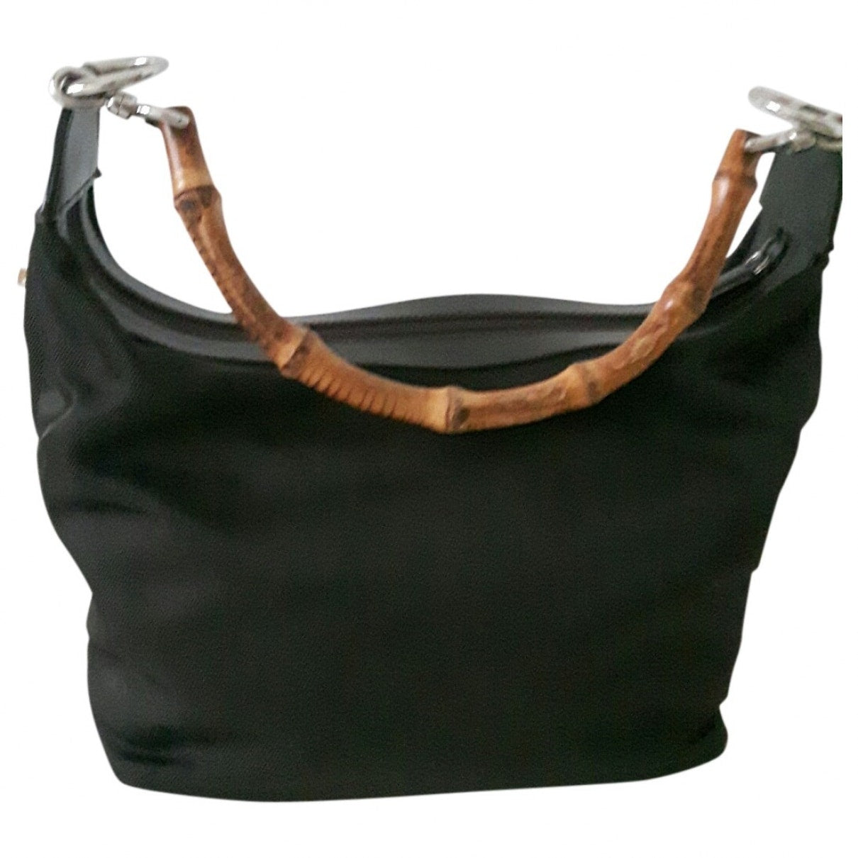 Gucci bamboo brown cloth handbag