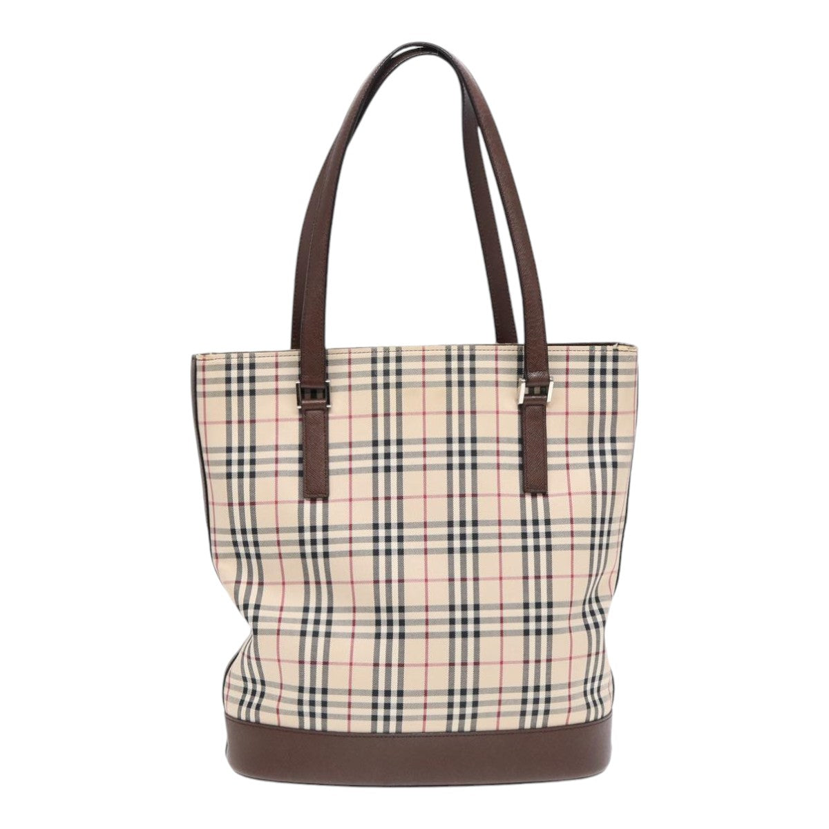 Burberry Luxury Nova Check Tote Bag Auth Canvas Brown Beige