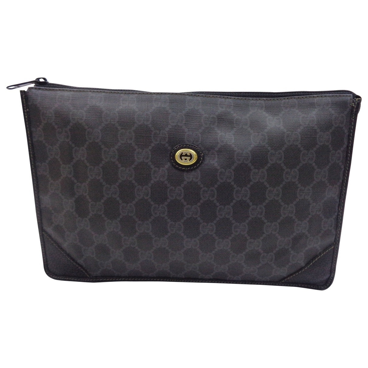 Gucci black cloth clutch bag