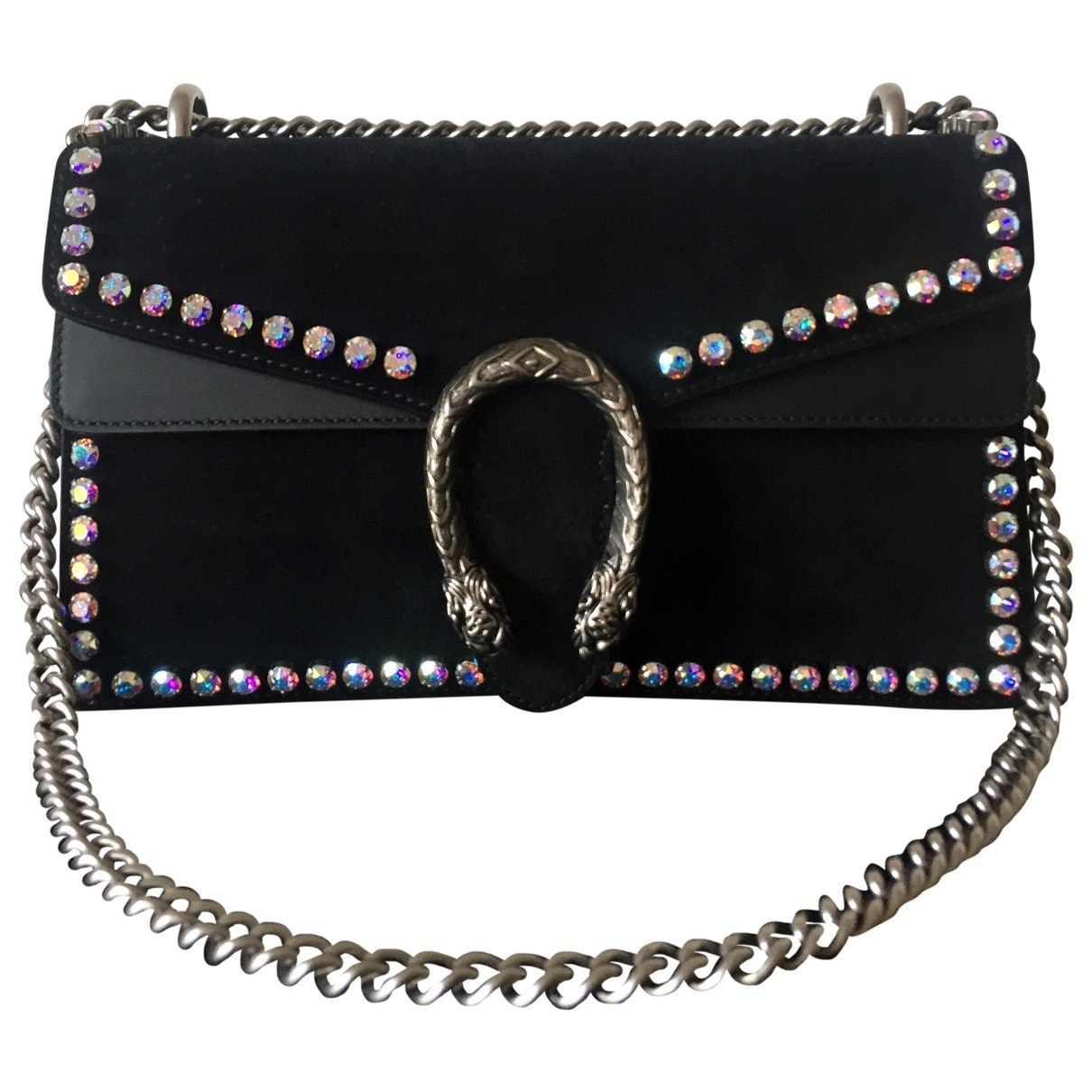 Gucci dionysus black suede handbag