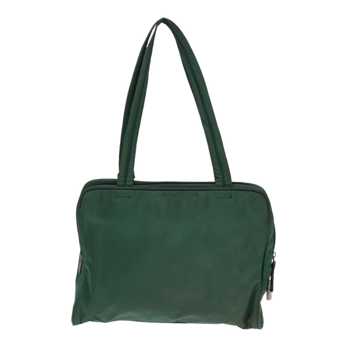 Prada Tote Bag Khaki Auth Nylon Silver Silver Auth 88613