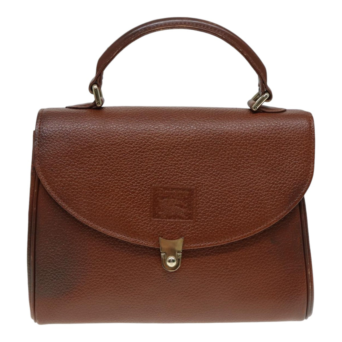 Burberry Luxury ss Hand Bag Auth Leather Brown Gold Travel Bag