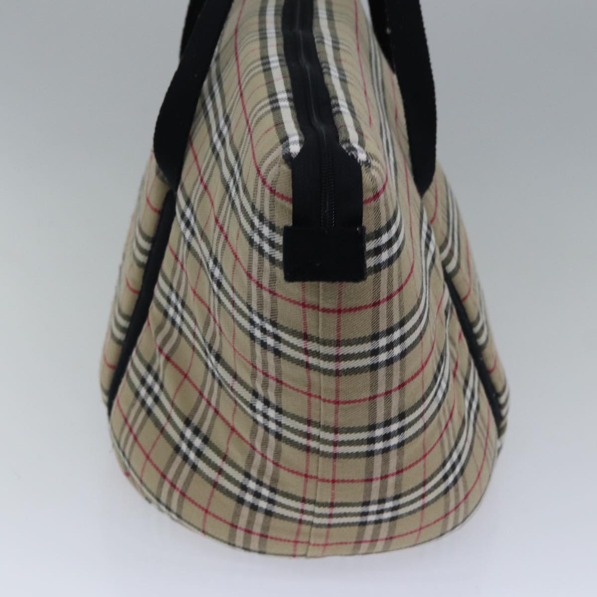 Burberry Luxury Nova Check Pet Case Auth Handbag Canvas Beige Travel Bag