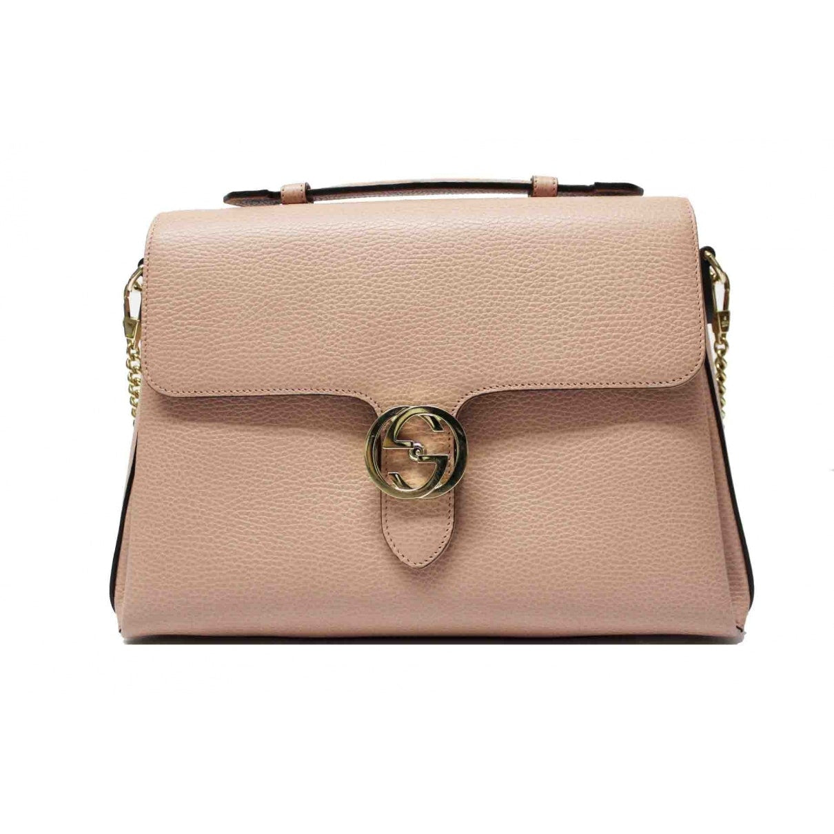 Gucci interlocking pink leather handbag
