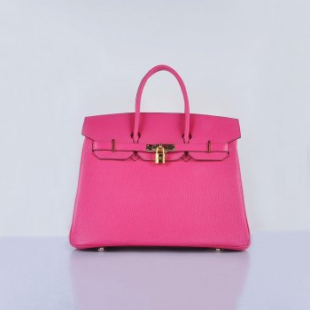 Hermes Luxury Birkin Cm Togo Handbags Rose Golden Leather Travel Bag