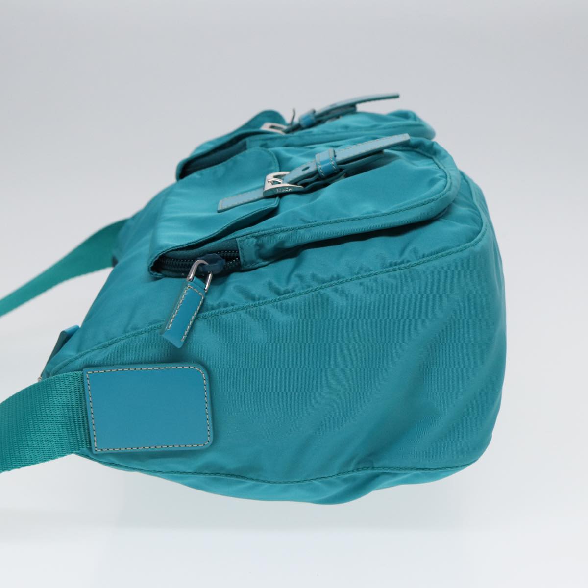 Prada Shoulder Bag Turquoise Auth Nylon Blue