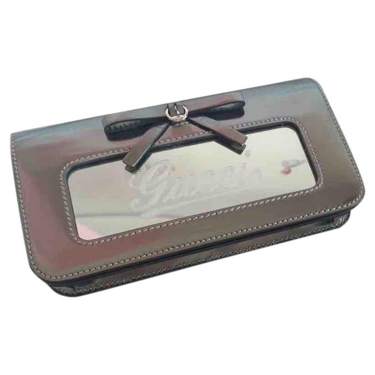 Gucci brown leather clutch bag