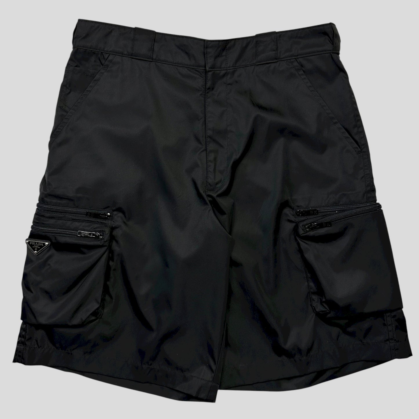 Prada Handbag Re- Plue Bermuda Cargo Shorts - L Nylon Logo