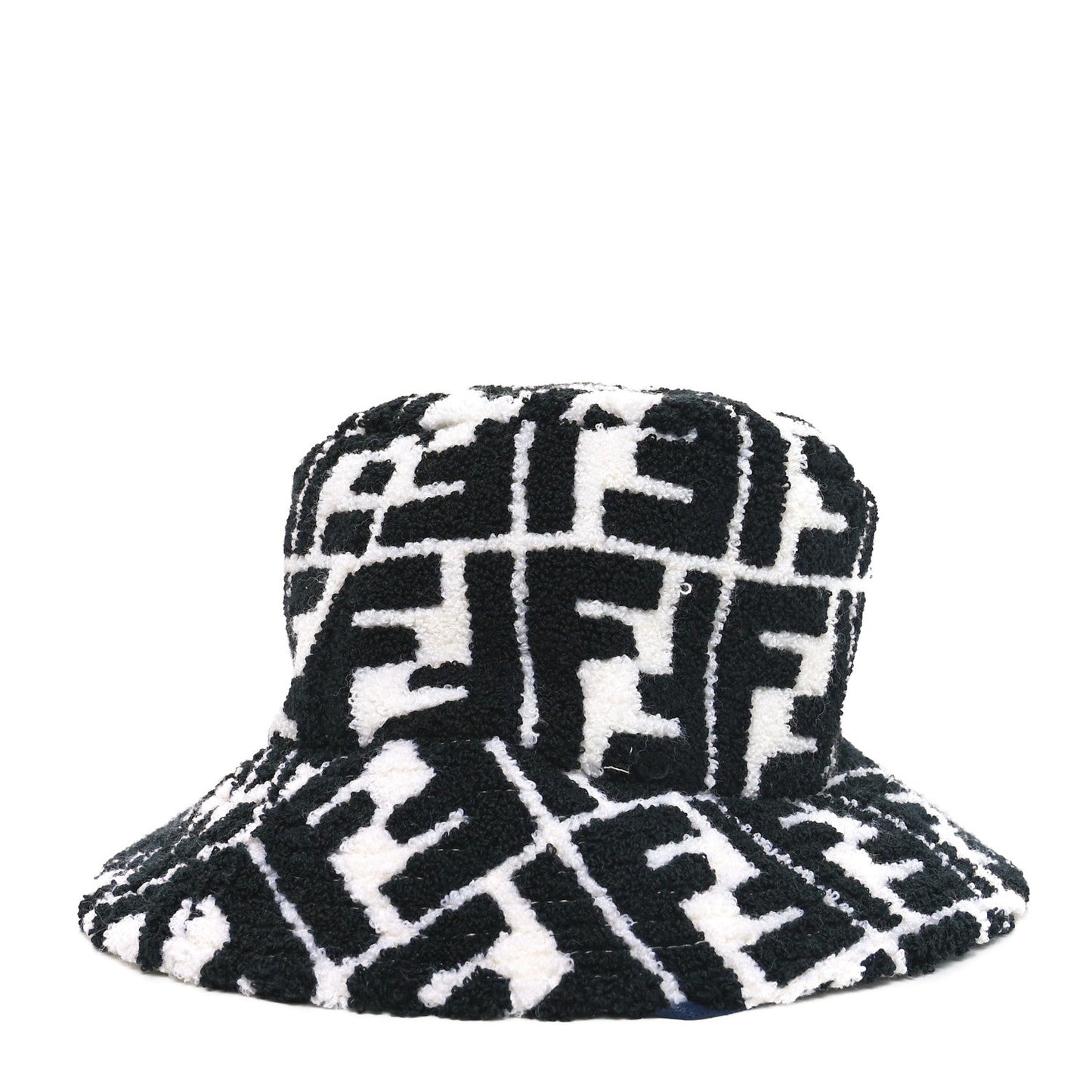 Fendi Bag Terrycloth FF Hat S Black White Bucket Bucket Bag