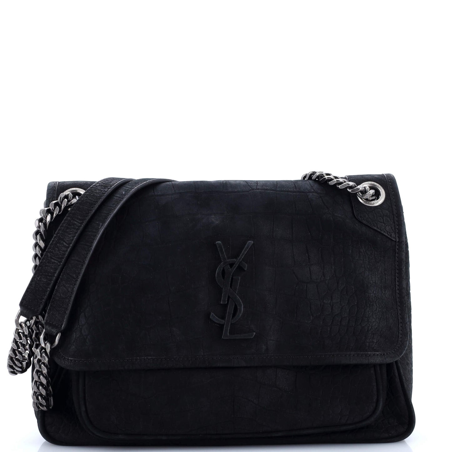 YSL Saint Laurent Luxury Trending Niki Bag Crocodile Nubuck Medium Chain Embossed Travel Bag