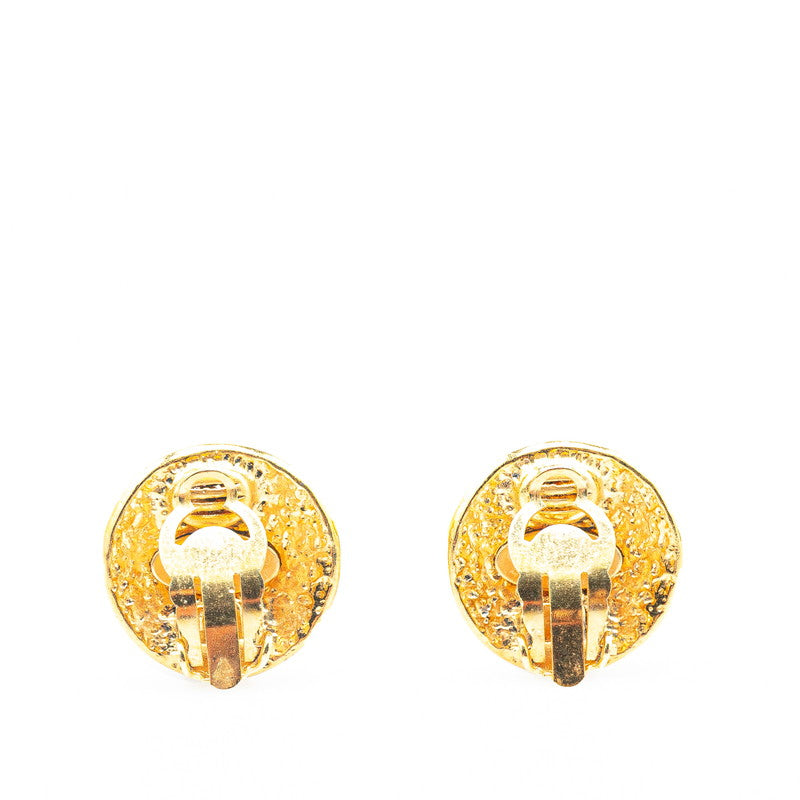 Chanel Gold Plated Coco Mark Earrings 94P