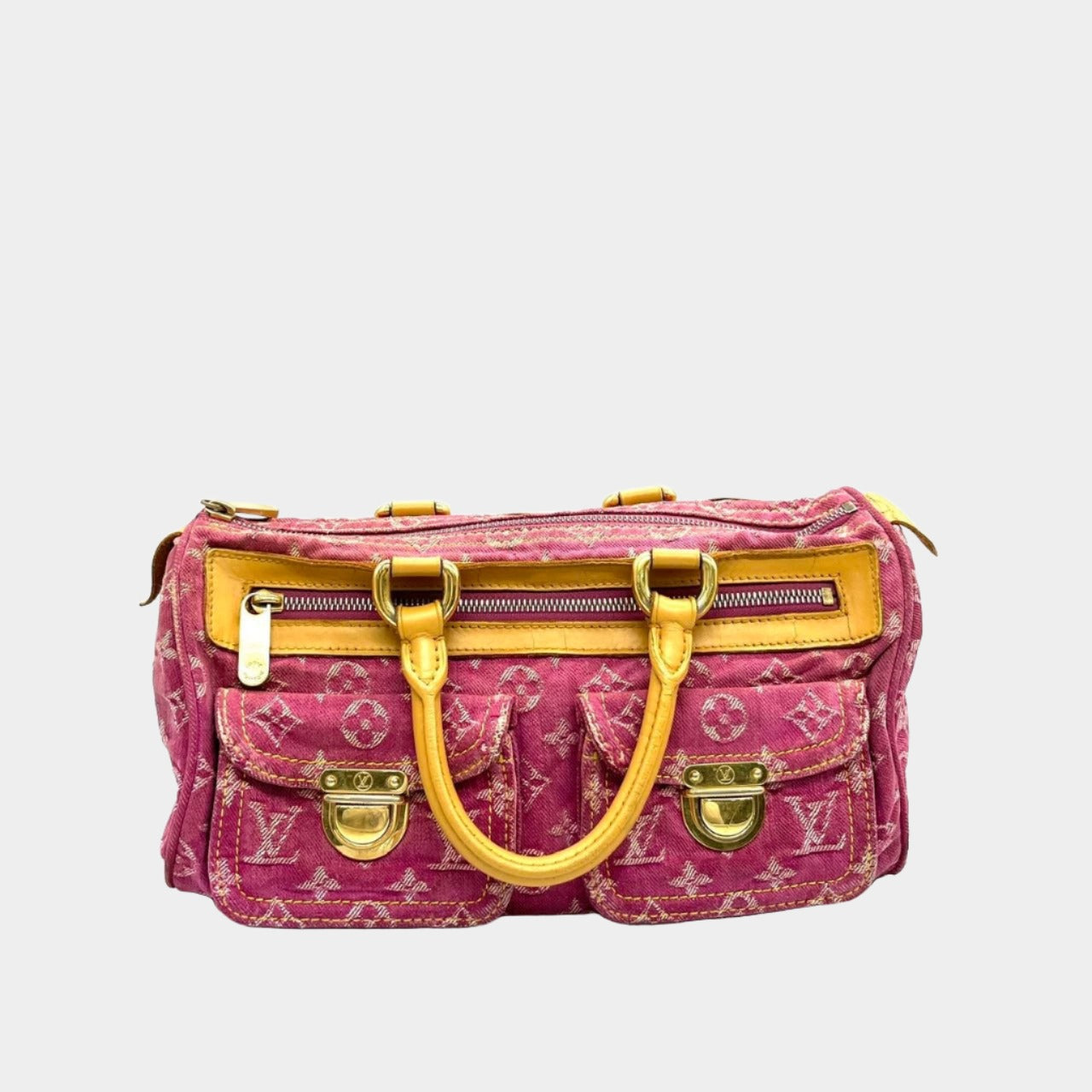 Louis Vuitton Denim Neo Speedy Boston Pink Travel Bag