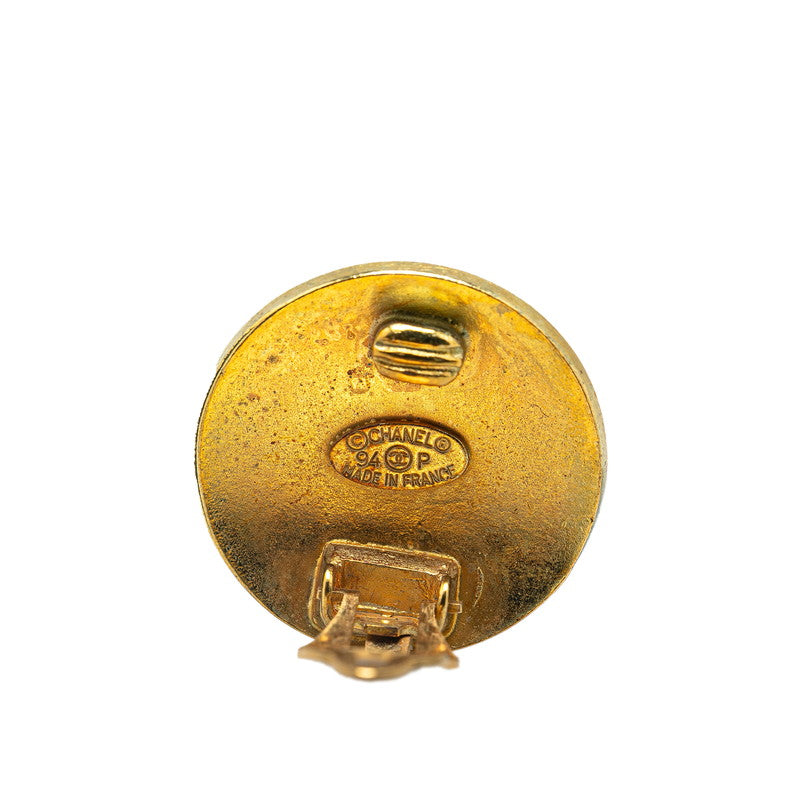 Chanel Gold Plated Coco Mark Earrings 94P