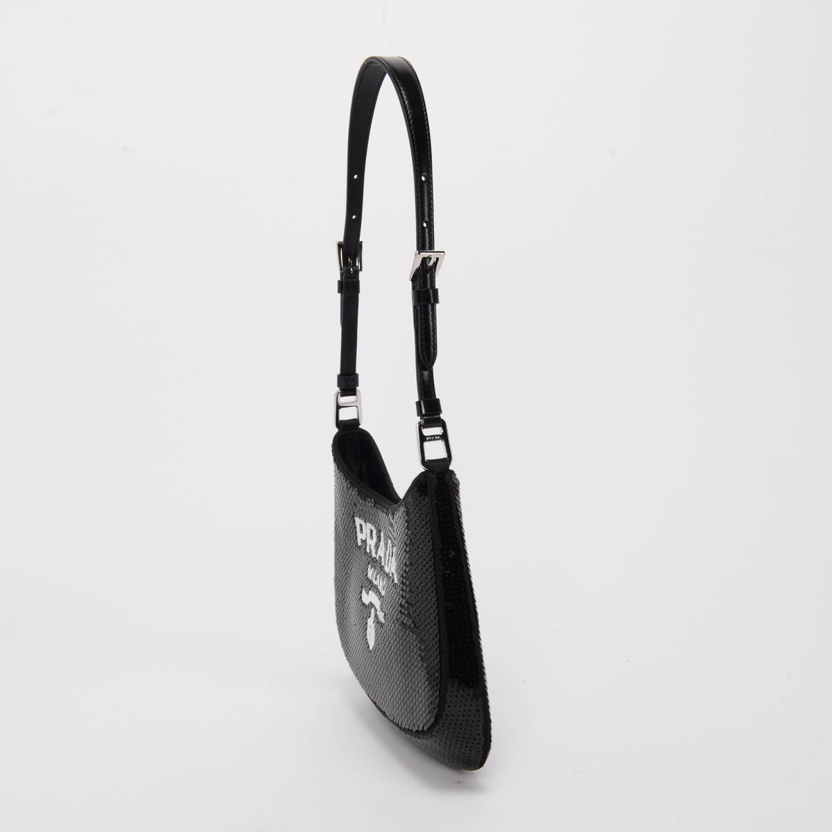 Prada Sequin Cleo Bag Black Mini Travel Bag
