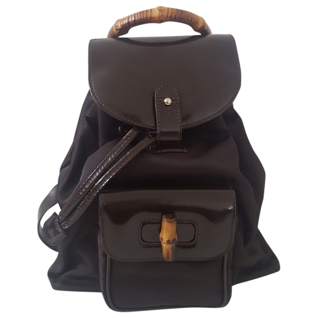 Gucci brown cloth backpacks